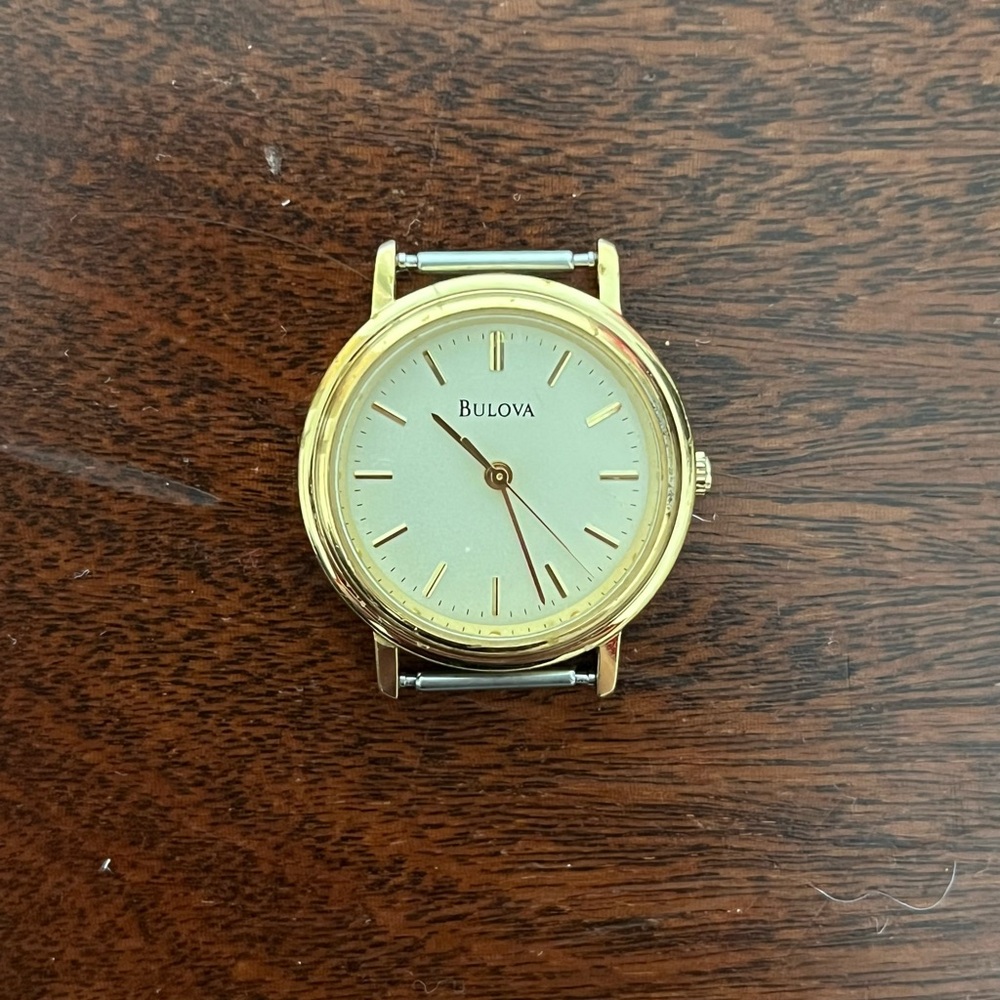 Vintage Bulova Ladies’ Quartz Stainless Steel Watch Face NOT WORKING
